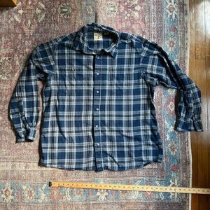 RedHead Men's 2XL Blue Plaid Flannel Shirt 100% Cotton